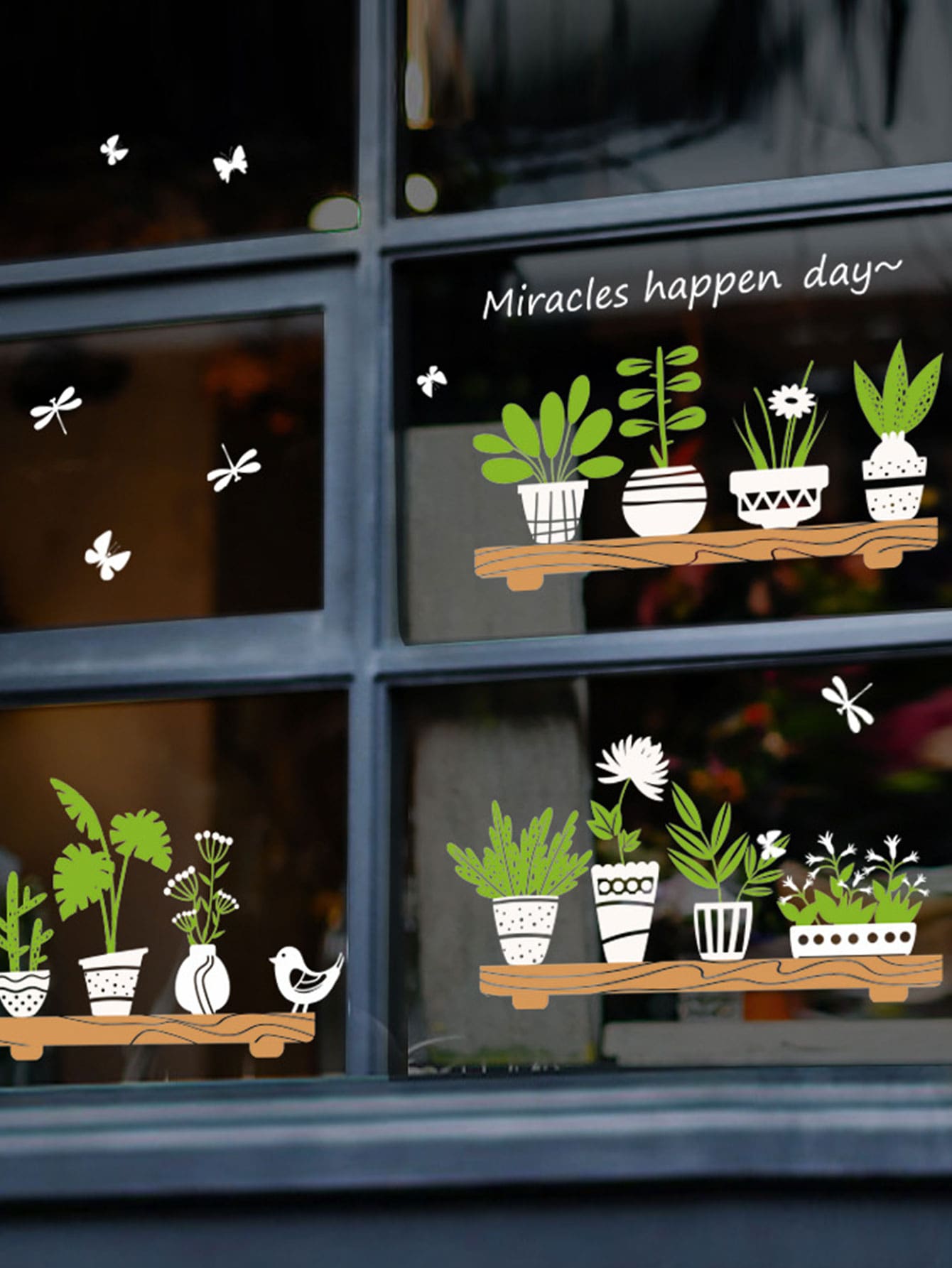 Potting & Slogan Graphic Wall Sticker, Self Adhesive Wall At Decal For Home Decor - Green - View 1