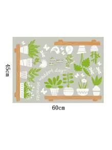 Potting & Slogan Graphic Wall Sticker, Self Adhesive Wall At Decal For Home Decor - Green - View 3