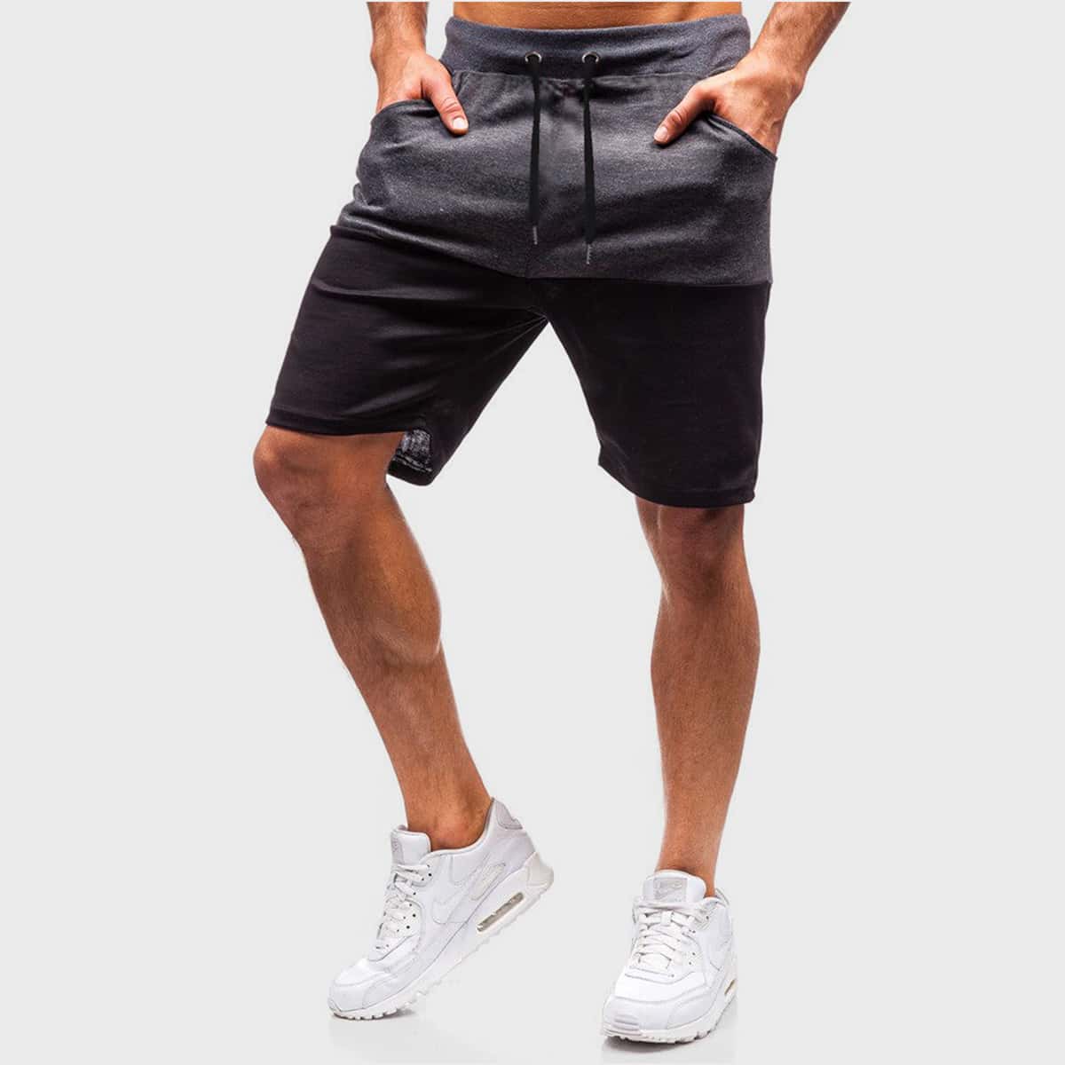 

Guys Two Tone Drawstring Waist Athletic Shorts, Multicolor
