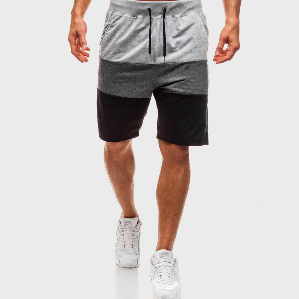 

Guys Cut And Sew Drawstring Waist Athletic Shorts, Multicolor