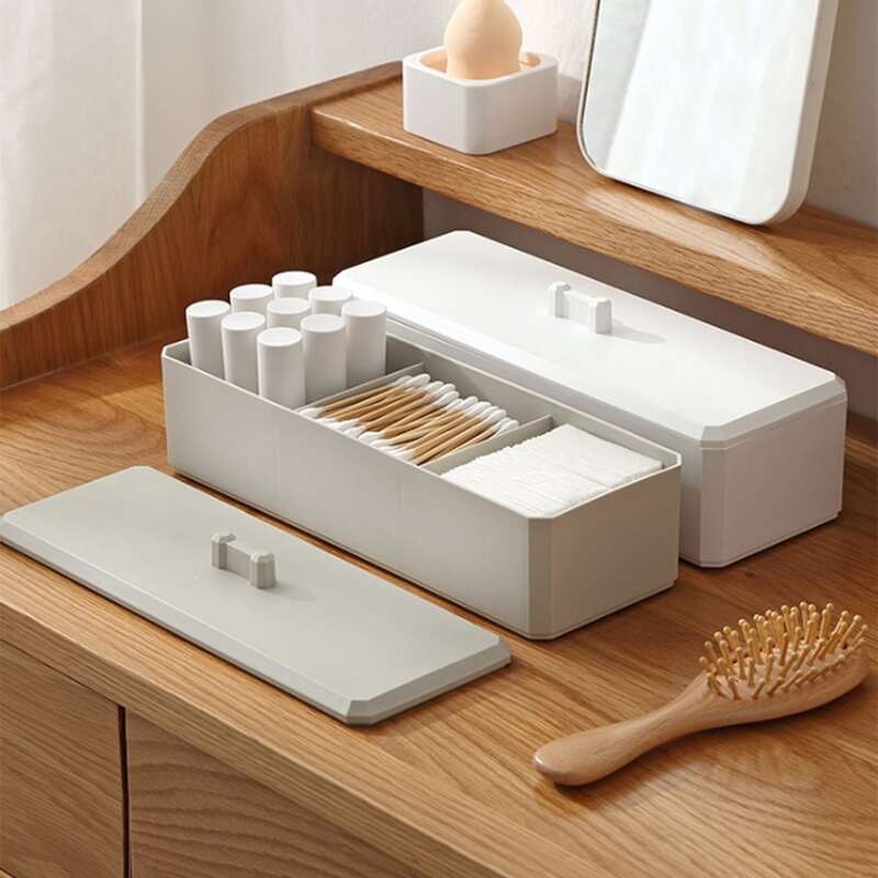 

1pc 3 Grid Storage Box, Multicolor