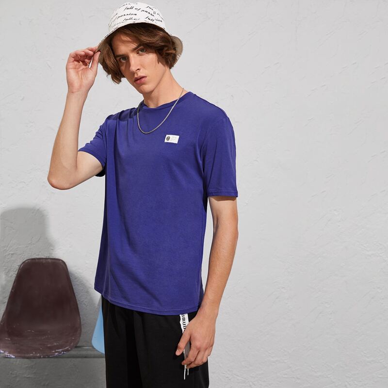 

Guys Patched Detail Solid Tee, Royal blue