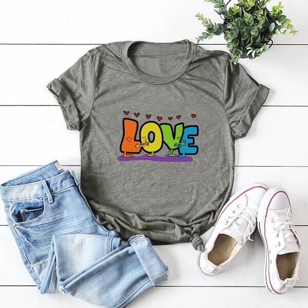 

Plus Cartoon & Letter Graphic Tee, Grey