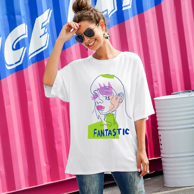 

Letter Graphic Oversized Tee, White