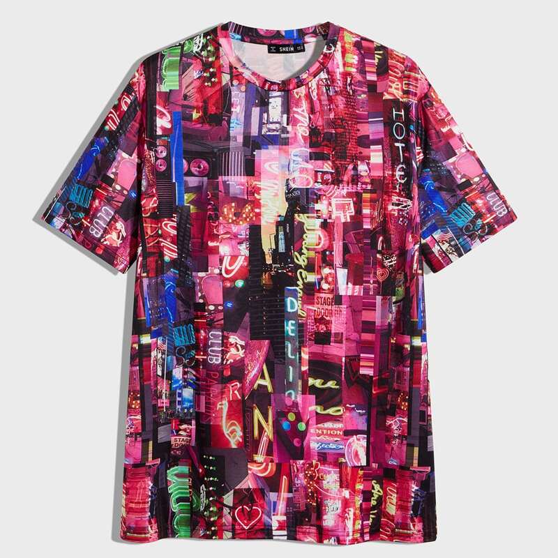 

Guys Allover Print Top, Multicolor