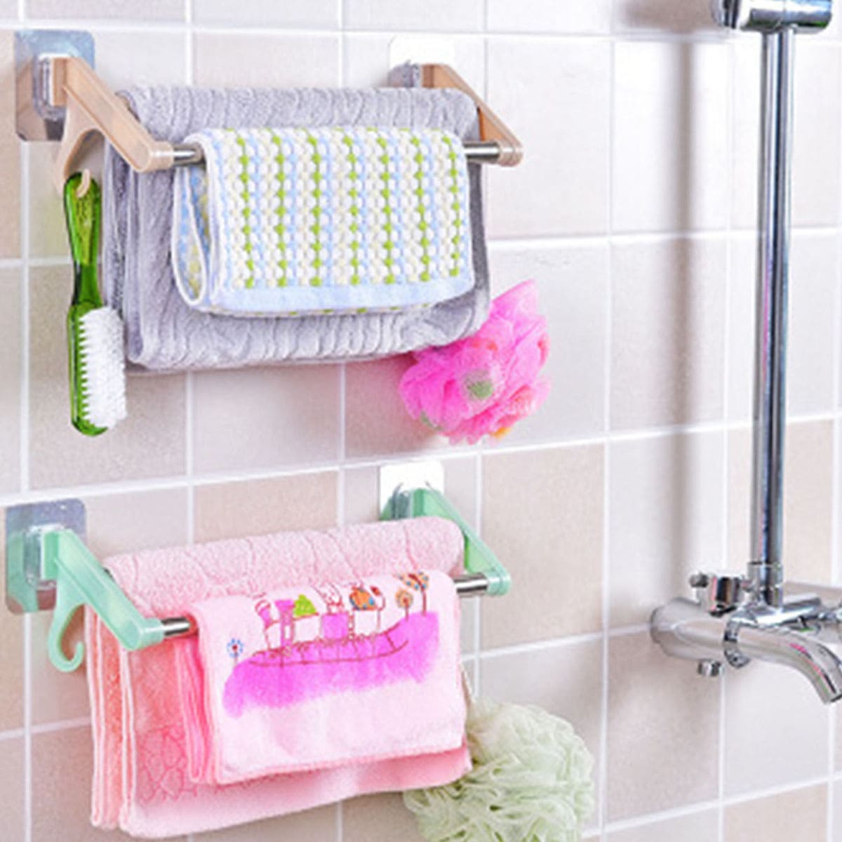 

1pc Multifunction Wall Mount Storage Rack, Multicolor