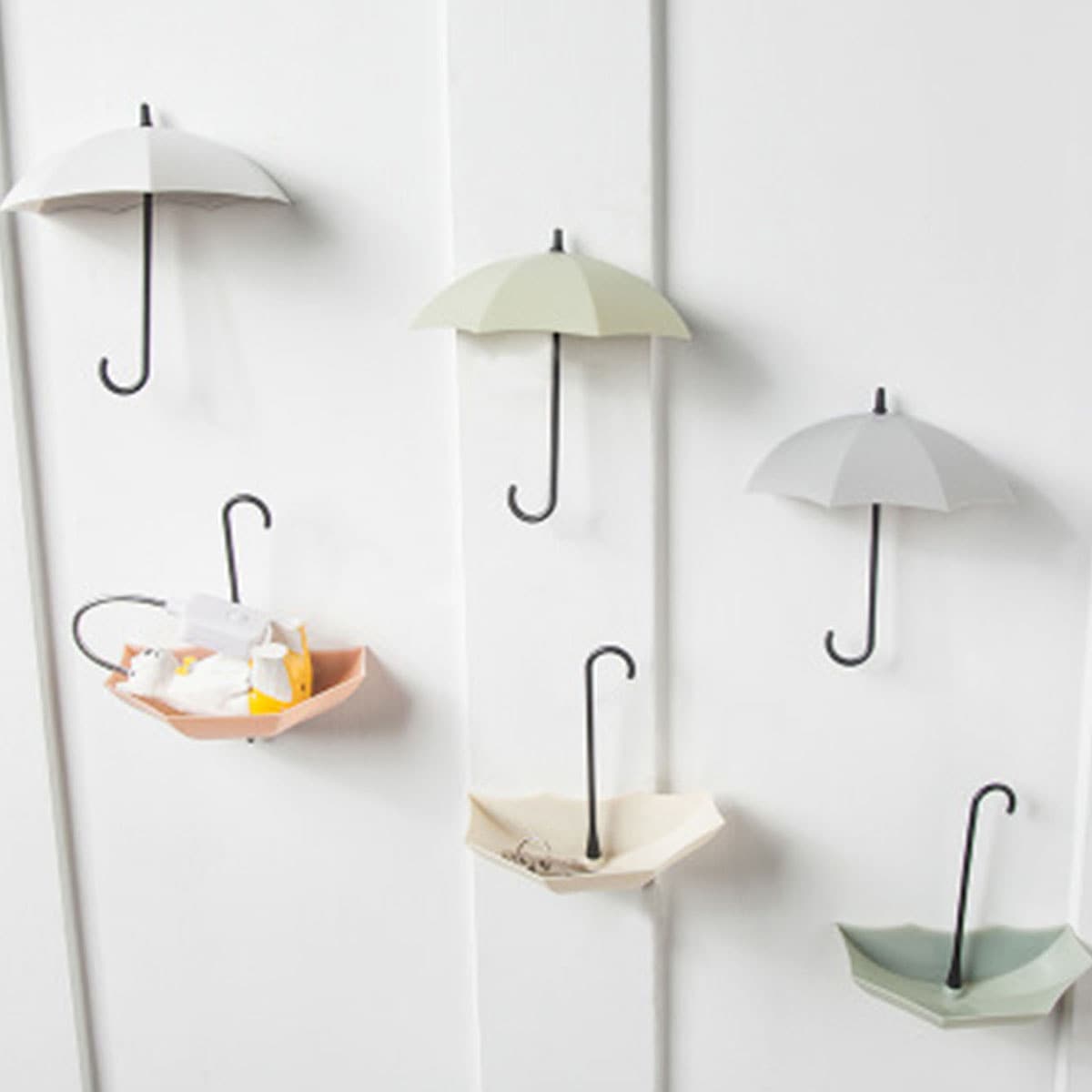 

3pcs Umbrella Shaped Wall Hook, Multicolor