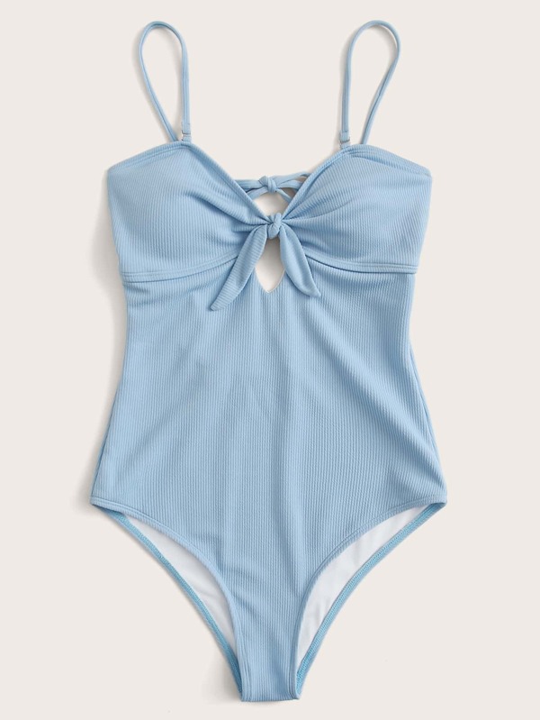 Tie Front One Piece Swimsuit SHEIN USA