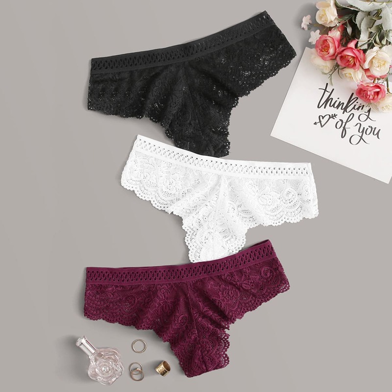 

3pack Floral Lace Panty Set, Multicolor