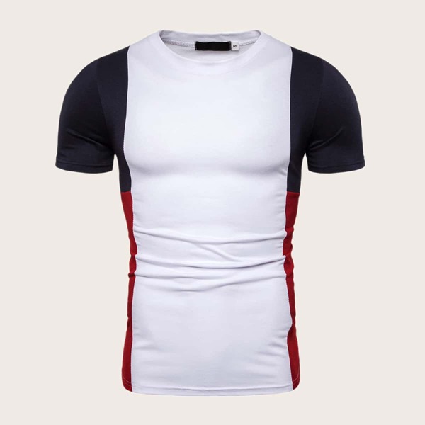 

Men Cut And Sew Fitted Tee, Multicolor