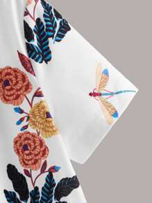 SHEIN Vestido estilo camiseta con estampado floral - Multicolor - Ver 3