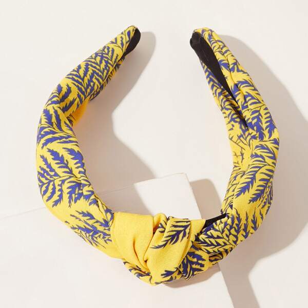 

Leaf Pattern Knot Detail Hair Hoop, Yellow