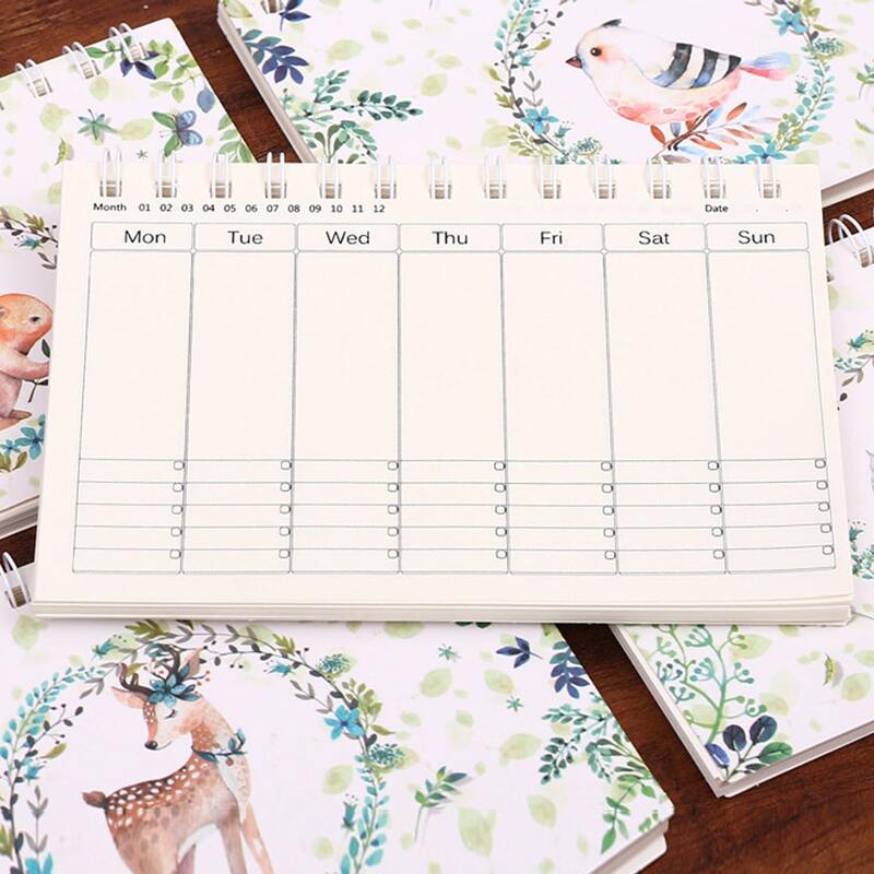 

1pc Animal Print Spiral Plan Notebook, Multicolor