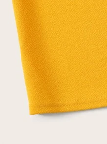 SHEIN Girls Scallop Trim Halter Dress - Yellow - View 5