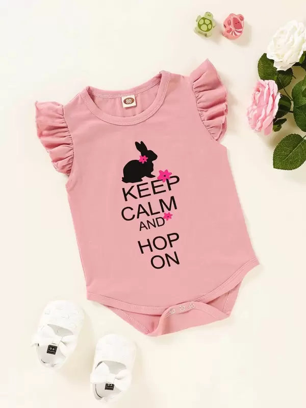 Newborn Baby Boys Bodysuit Short-Sleeve Onesie Keep Calm and Just Be The Best You Can Be Print Outfit Spring Pajamas