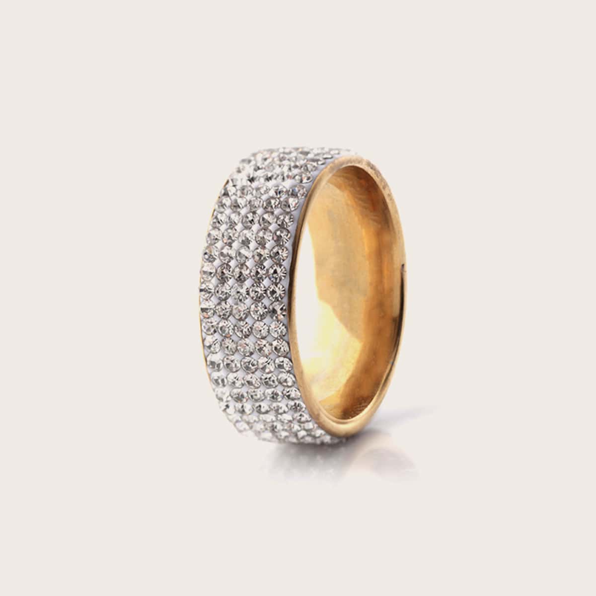 

1pc Guys Rhinestone Engraved Ring, Silver
