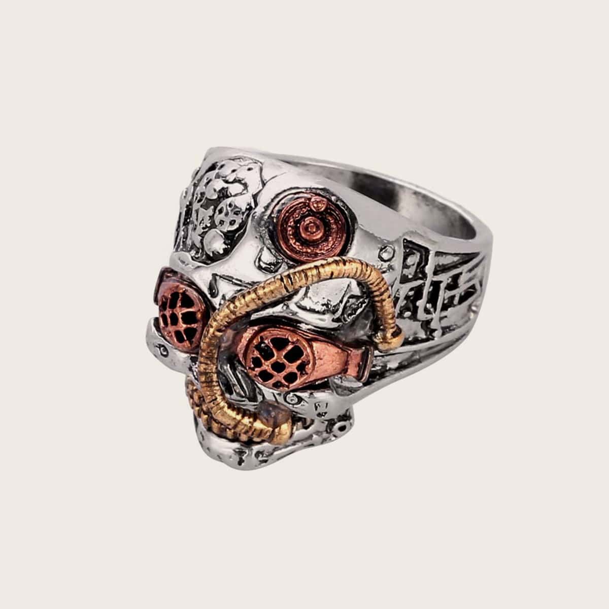 

1pc Guys Skull Design Ring, Multicolor