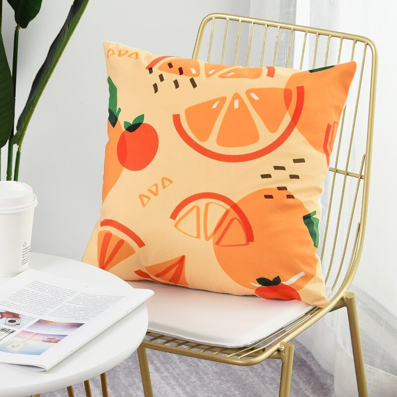 

Orange Print Cushion Cover Without Filler