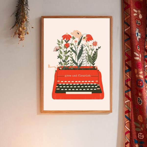

Flower Pattern Wall Print Without Frame, Multicolor