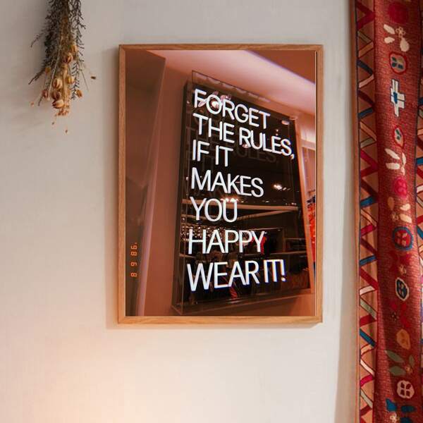

Slogan Graphic Wall Print Without Frame, Multicolor