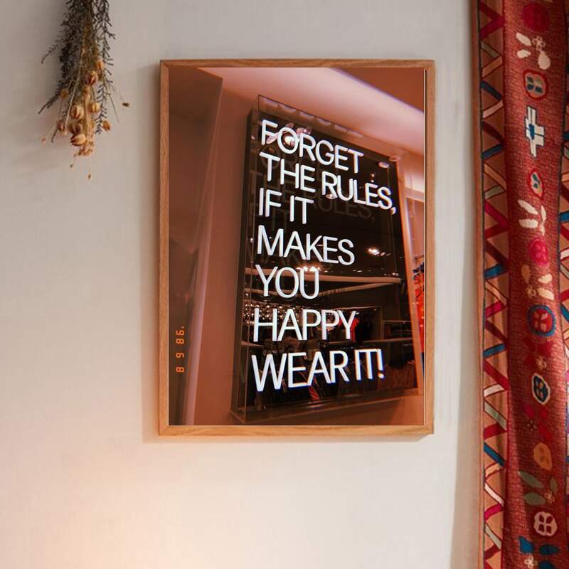 

Slogan Graphic Wall Print Without Frame, Multicolor