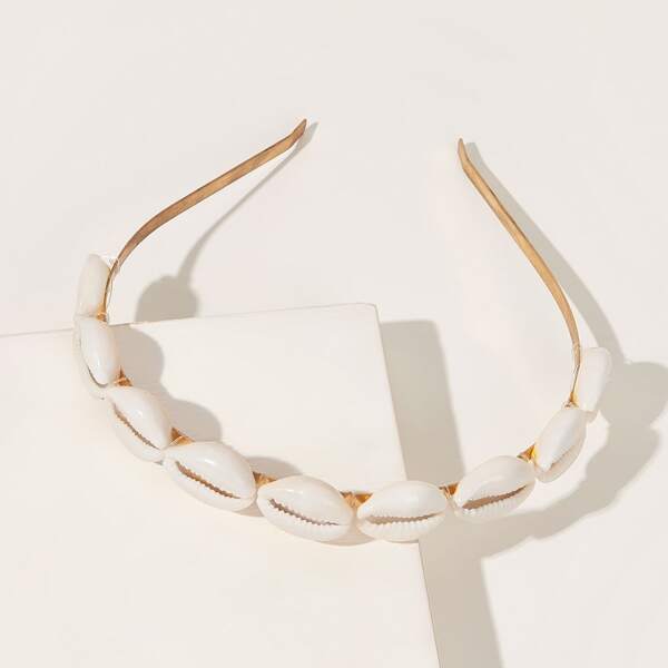 

Shell Decor Hair Hoop, White