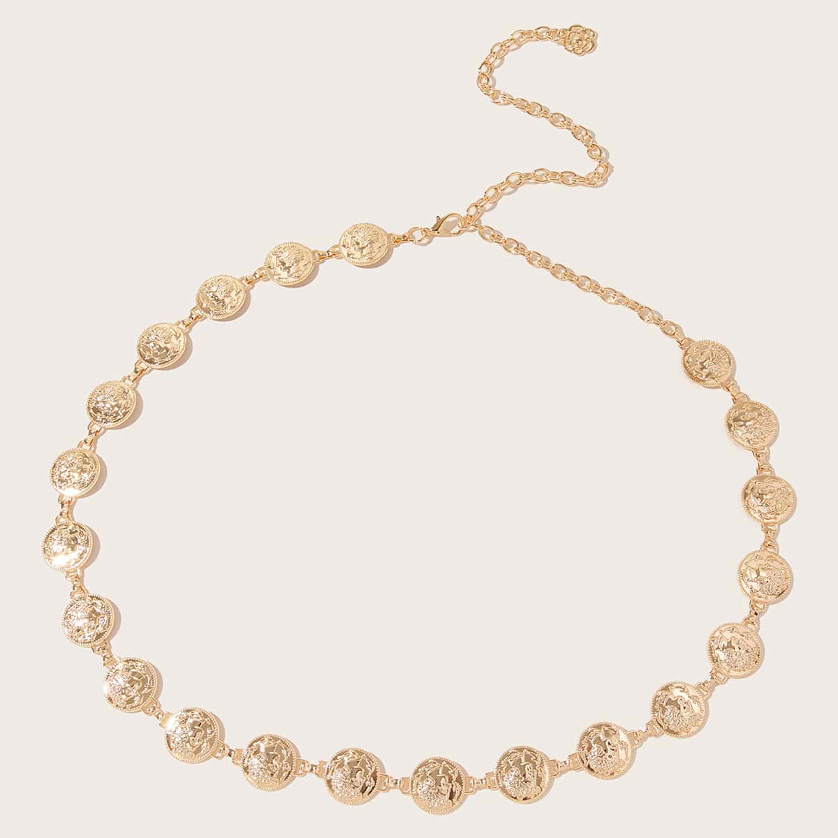 

Figure Engraved Chain Belt, Gold