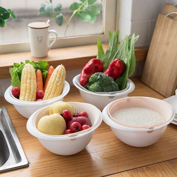 

1pc Double Layer Drain Basket, Multicolor