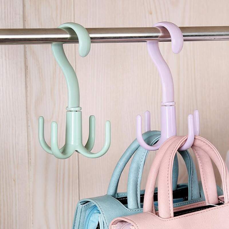 

1pc Four-claw Rotatable Hook, Multicolor