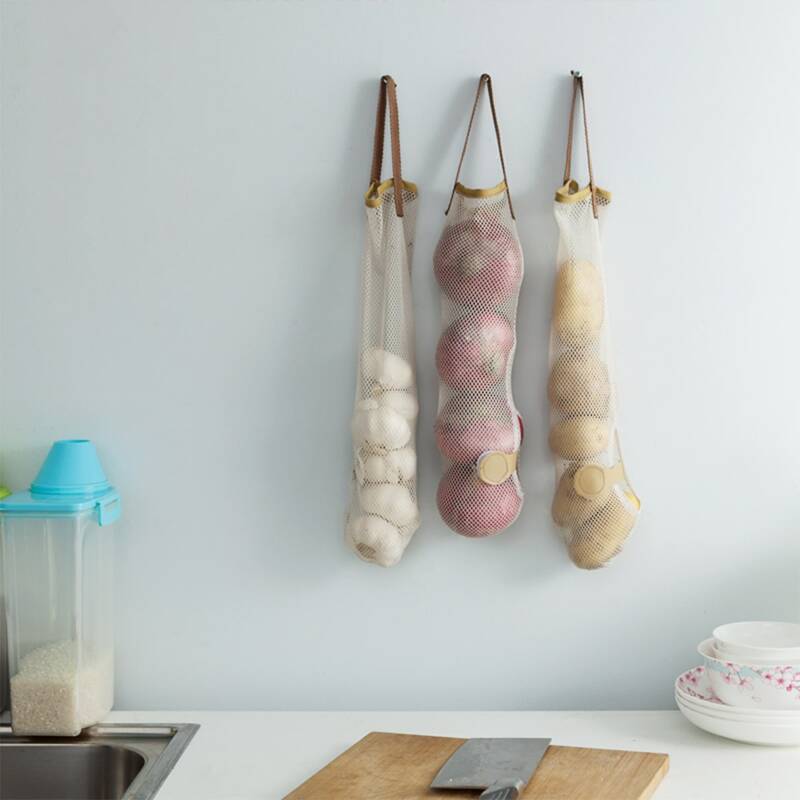 

1pc Kitchen Storage Net Bag, Khaki