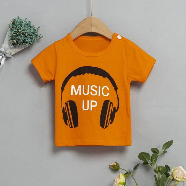 

Футболка с оригинальным принтом для мальчиков, Оранжевые яркий