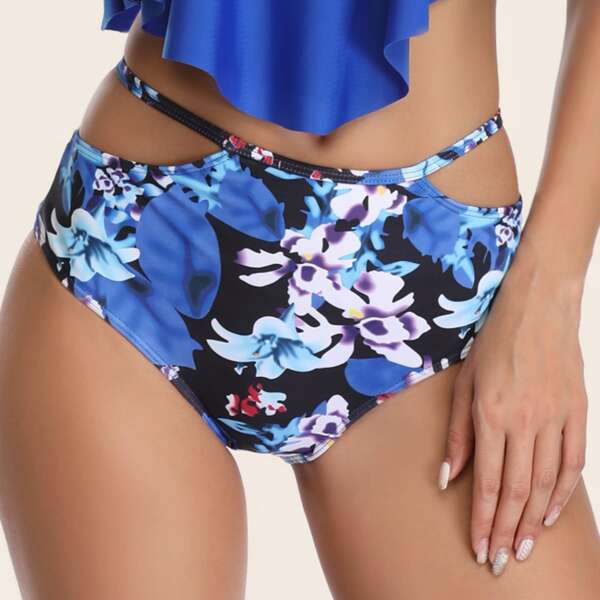 

Cut-out Random Floral Bikini Panty, Multicolor