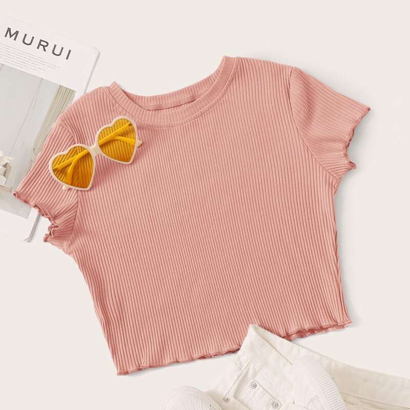 

Ribbed Crop Top, Pink