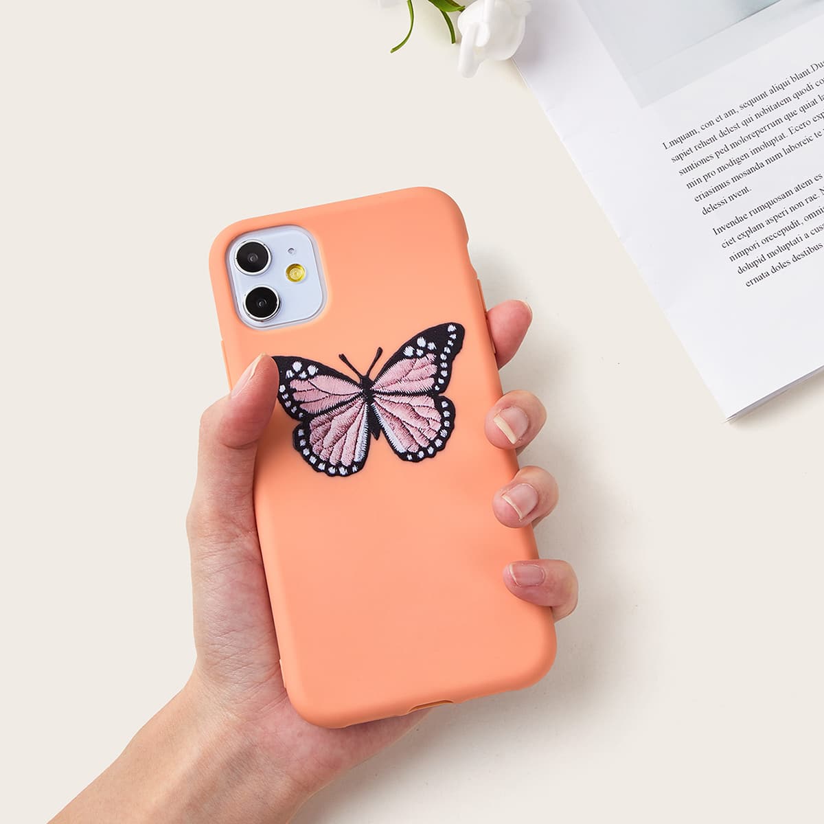 

Butterfly Pattern iPhone Case, Orange