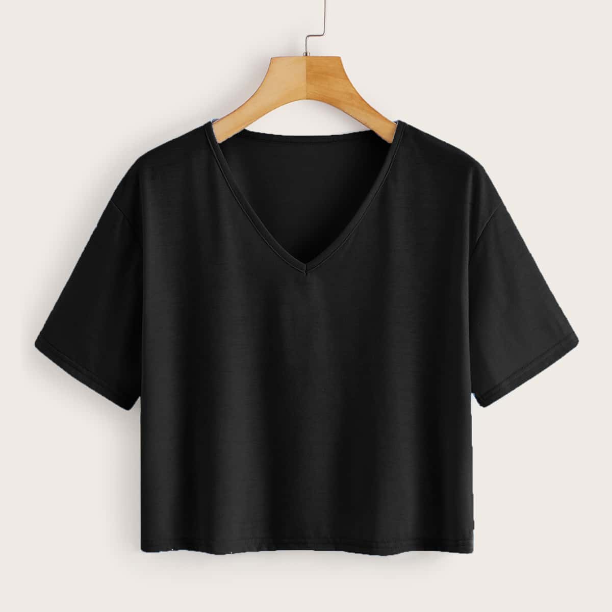

V-neck Black Boxy Tee
