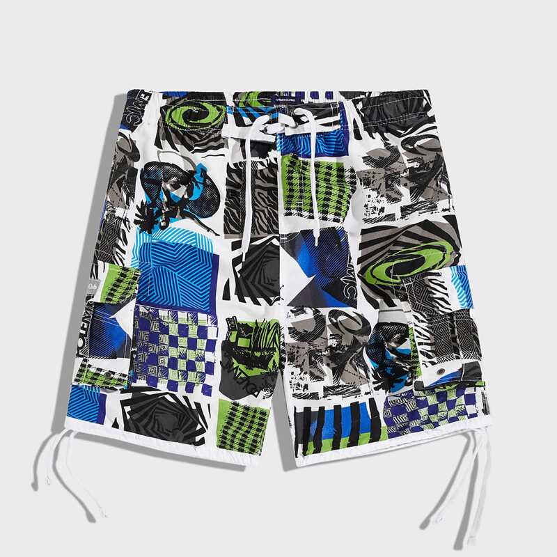 

Guys Graphic Print Pocket Shorts, Multicolor