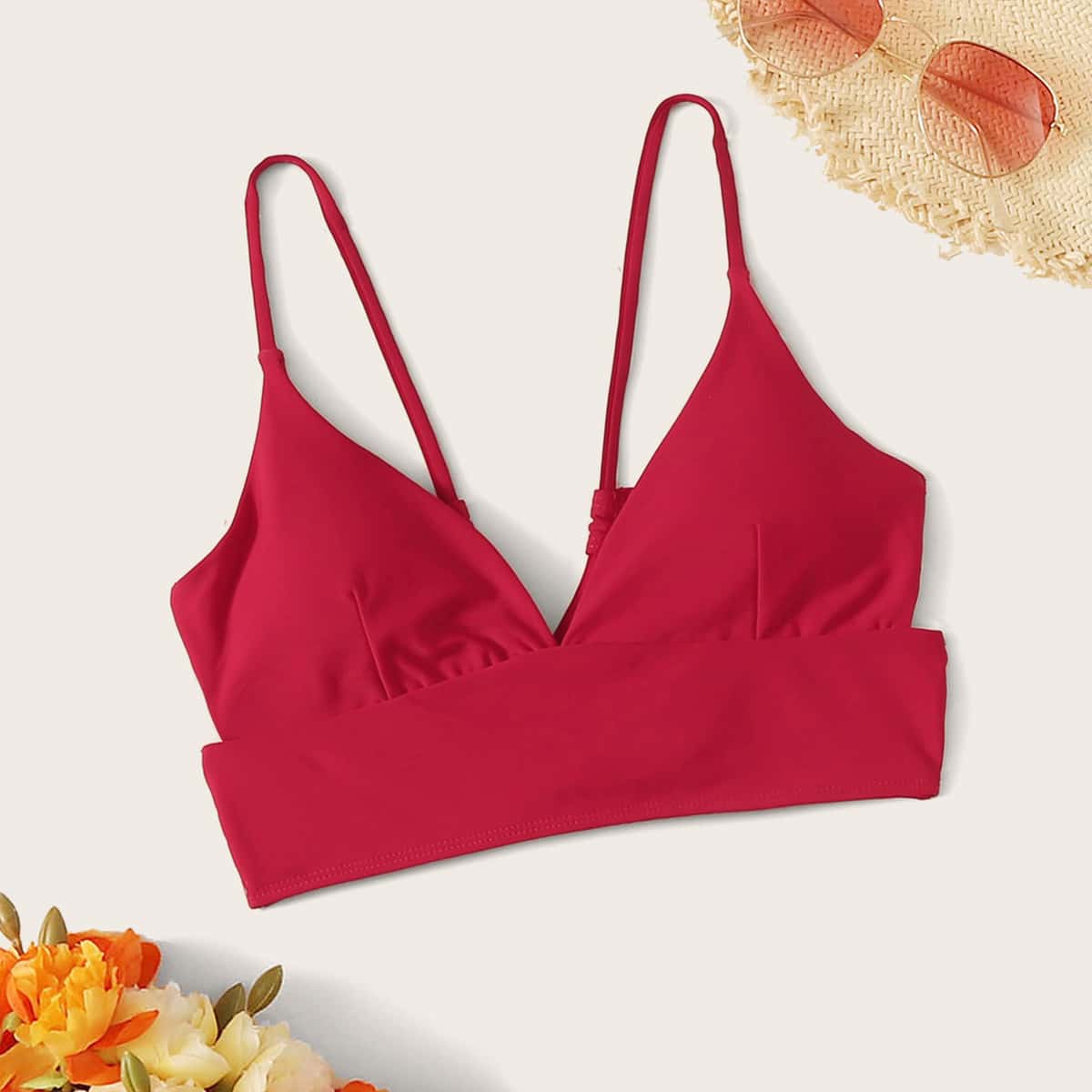 

Tie Back Bikini Top, Red