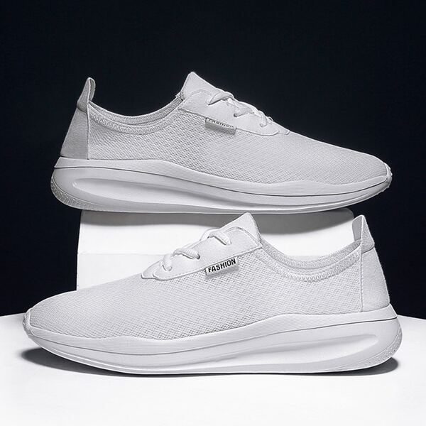 

Men Low Top Lace-up Sneakers, White