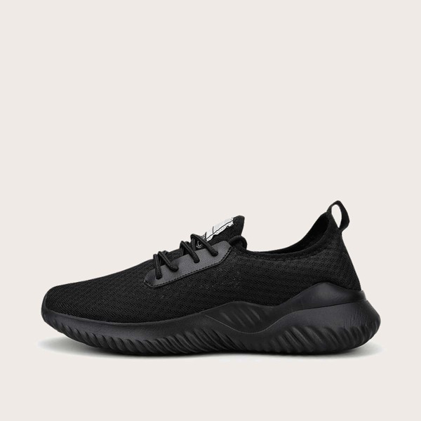 

Men Lace-up Wide Fit Sneakers, Black