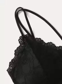 Floral Lace Harness Bralet - Black - View 3