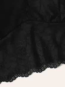 Floral Lace Harness Bralet - Black - View 4