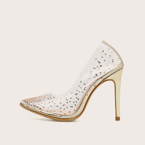 

Rhinestone Decor Point Toe Clear Stiletto Heels