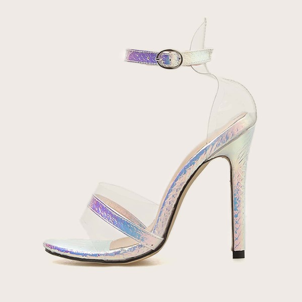 

Open Toe Ankle Strap Stiletto Heels, Multicolor