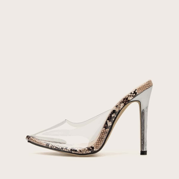 

Point Toe Snakeskin Sole Stiletto Heeled Mules