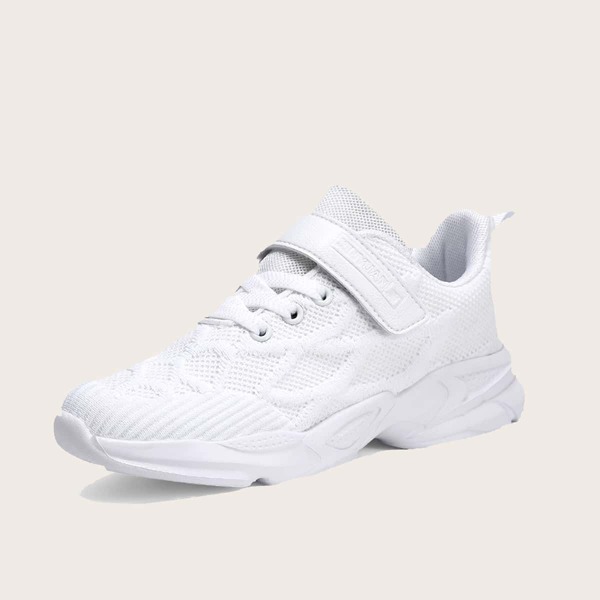 

Girls Lace-up Front Mesh Sneakers, White