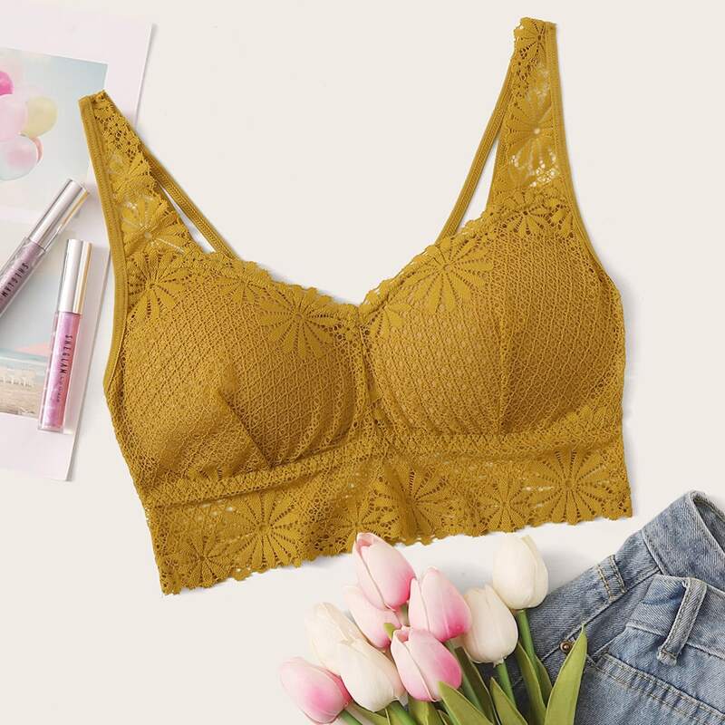 

Floral Lace Bralette, Yellow