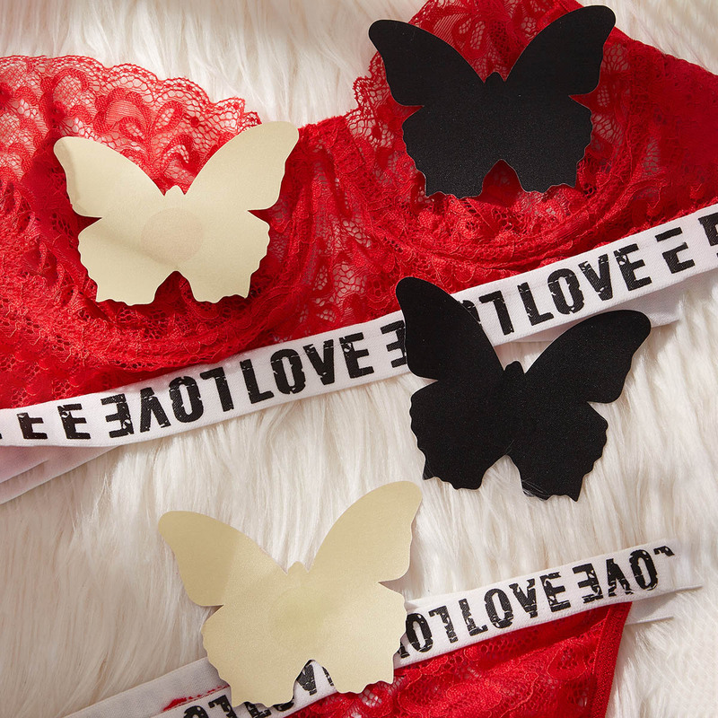 

2pairs Butterfly Shaped Nipple Cover, Multicolor