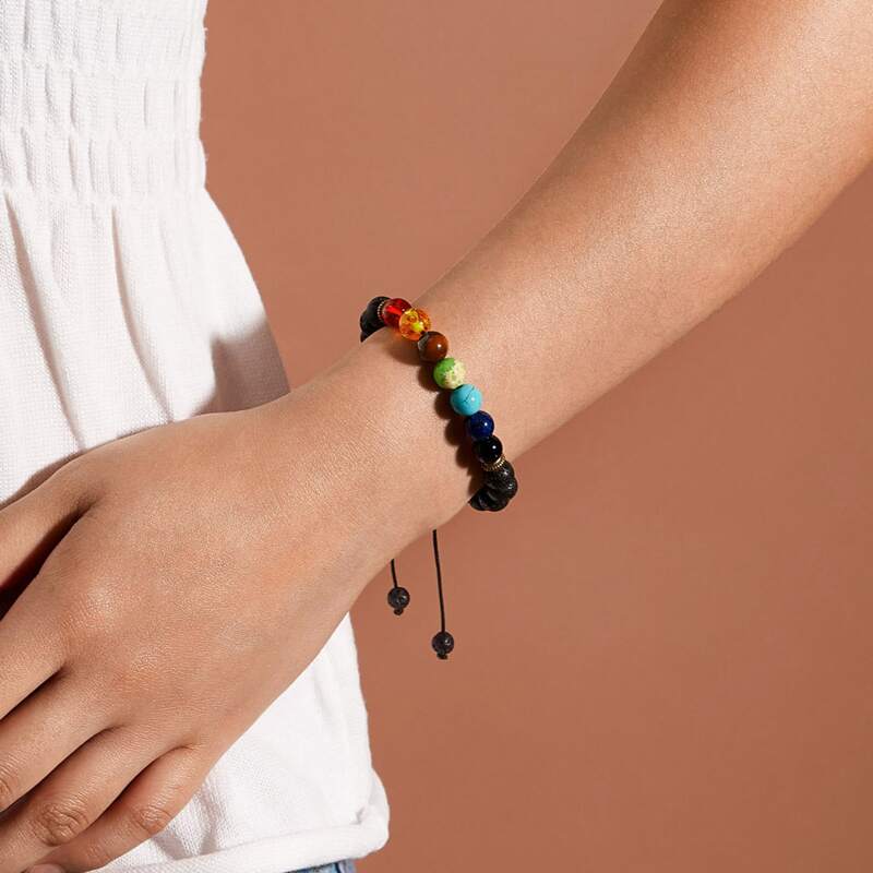 

1pc Beaded Bracelet, Multicolor