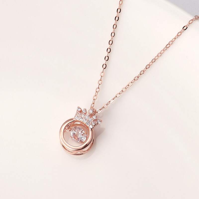 

1pc Rhinestone Decor Pendant Necklace, Gold