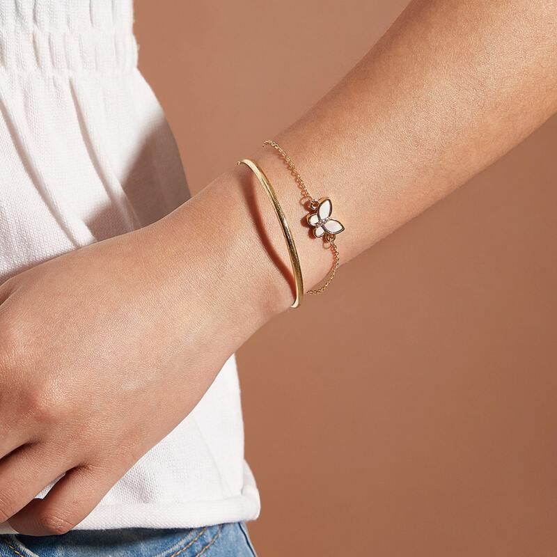 

1pc Butterfly Charm Chain Bracelet, Gold